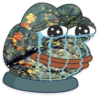 😭 Pepe the Frog Pepe, sapo, chorando, meme, meme da internet, triste telegram sticker
