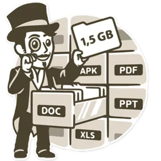 🔵 1,5 GB Tipos de archivo, Documento, Datos, Almacenamiento, Mago, Carpeta, Archivos telegram sticker
