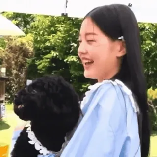 🐶 phụ nữ, chó, thú cưng, ngoài trời, dễ thương, động vật, vui vẻ telegram sticker