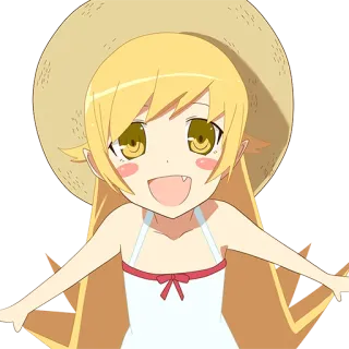 😁 Shinobu Oshino Monogatari series Аниме, Девушка, Синобу, Ошино, Купальник, Monogatari telegram sticker