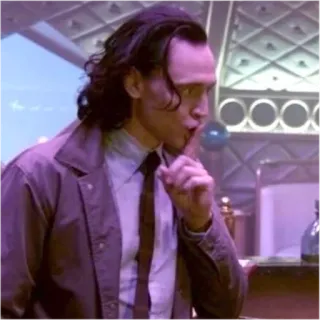 🤫 Loki loki, marvel, charakter, tom hiddleston, stille, psst, serie telegram sticker