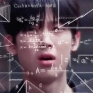 🤕 pensée, confus, maths, calculs, équations, asiatique telegram sticker