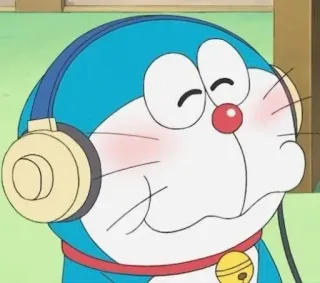 🎧 Doraemon Anime, Phim hoạt hình, Mèo, Robot, Doraemon whatsapp sticker