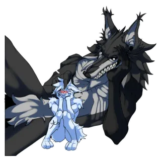 🫳 furry, anthro, wolf, animal, cartoon telegram sticker