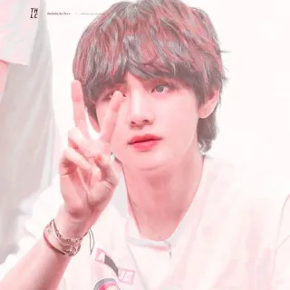 🗼 V kpop, ídolo, cantante, signo de la paz, v, bts telegram sticker