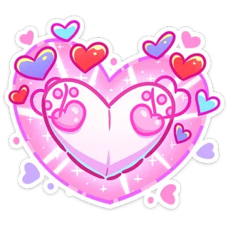 ❤️ heart, love, cute, pink, valentine's day, romantic, cartoon, sticker telegram sticker