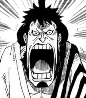 😦 animé, manga, en colère, criant, One Piece telegram sticker