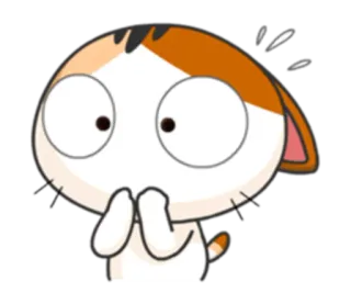 😱 cat, cartoon, sticker, cute, surprised telegram sticker