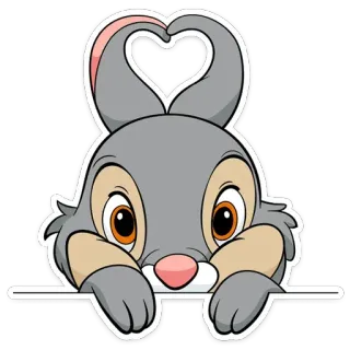 👀 Thumper Bambi lapin, mignon, animal, Disney, dessin animé telegram sticker