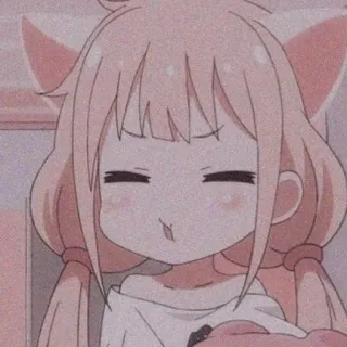 😙 Anime Mädchen, süß, rosa, Cartoon, Figur telegram sticker