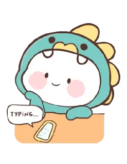 📲 TYPING... typing, dinosaur, cute, kawaii, sticker telegram sticker
