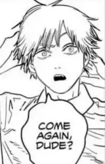 🤨 COME AGAIN, DUDE? anime, manga, question, shocked, come again, dude, black and white, funny telegram sticker