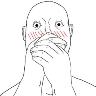 🤐 man, face, expression, surprise, drawing, cartoon, emoticon, character telegram sticker