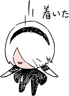 👋 着いた ちび, アニメ, かわいい, キャラクター telegram sticker