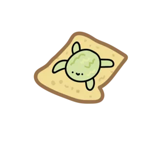 😀 Schildkröte, Toast, Essen, Niedlich, Tier, Cartoon whatsapp sticker