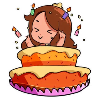 🍰 tarta, cumpleaños, celebración, fiesta, chibi, lindo, velas telegram sticker