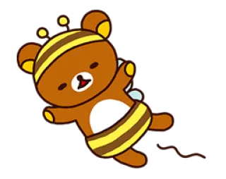🐻 Rilakkuma หมี, น่ารัก, การ์ตูน, คาวาอิ, ริลัคคุมะ, ผึ้ง telegram sticker