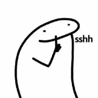 🤫 sshh silêncio, quieto, dedo, boneco palito, psiu telegram sticker