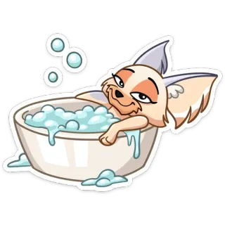 🛀 cão, chihuahua, banho, bolhas, relaxante telegram sticker
