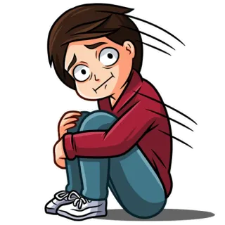 😕 cartoon, sad, anxious, depressed, character, illustration, emotion telegram sticker
