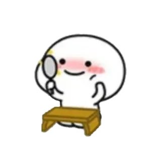 🪐 Cartone animato, Carino, Vanità, Specchio, Fard telegram sticker