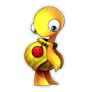 🐞 tartaruga, desenho animado, animal, fofo, amarelo telegram sticker