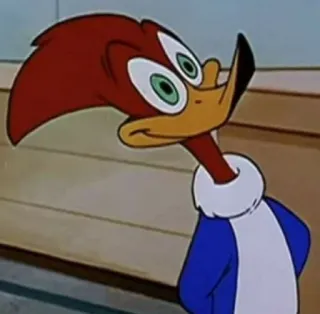 🙃 Woody Woodpecker cartone animato, Woody Woodpecker, uccello, divertente, classico, animazione whatsapp sticker