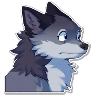👀 หมาป่า, สัตว์, การ์ตูน, น่ารัก, มีขน telegram sticker