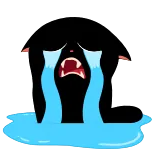 😭 crying, sad, upset, tears, cat, cartoon telegram sticker
