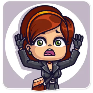 😦 SECRET cartoon, woman, secret, agent, spy, mystery, character, worried telegram sticker