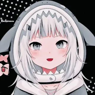 💎 Gawr Gura gawr gura, vtuber, anime, hai, hololive, süß telegram sticker