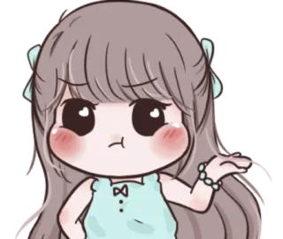 😑 かわいい, 女の子, アニメ, ステッカー, アニメ, かわいい, ちび telegram sticker