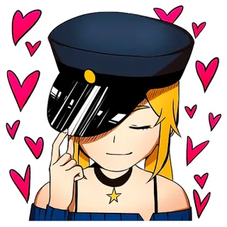 🥰 стикер, мультфильм, аниме, блондинка, сердце, персонаж, женщина telegram sticker