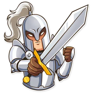 😠 cavaleiro, armadura, espada, guerreiro, medieval, fantasia telegram sticker