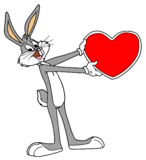 ❤️ Bugs Bunny dibujo animado, conejo, corazón, amor, cariño telegram sticker