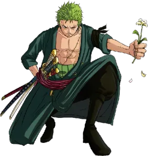 💐 Zoro One Piece anime, swordsman, character, manga, one piece telegram sticker