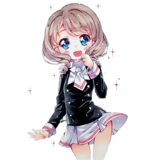 😀 アニメ, かわいい, 女の子, 可愛い, 漫画, 制服 telegram sticker