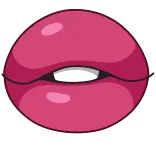 😏 lippen, mond, rood, kus, cartoon whatsapp sticker