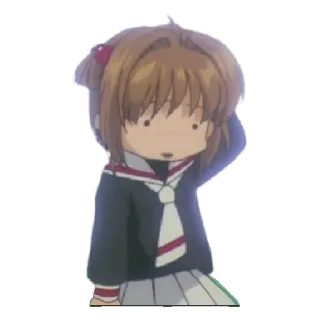 🎈 Sakura Kinomoto Cardcaptor Sakura Anime, Cardcaptor Sakura, Sakura Kinomoto, Magia, Ragazza, Uniforme scolastica telegram sticker