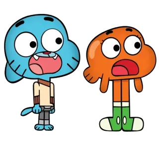 😦 Gumball Watterson, Darwin Watterson The Amazing World of Gumball Cartoon, Lustig, Figuren, Animation, Gumball, Darwin whatsapp sticker