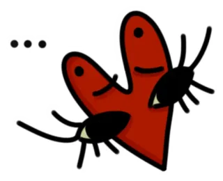 ☹️ coração, inseto, olhos, desenho animado, ilustração, adesivo telegram sticker