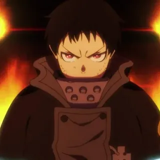 🔥 Shinra Kusakabe Fire Force Anime, Feuer, rote Augen, Charakter whatsapp sticker