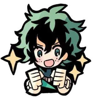 😍 Izuku Midoriya My Hero Academia Anime, Sticker, Izuku Midoriya, My Hero Academia, Cartoon, süß telegram sticker