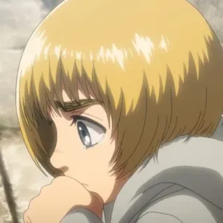 🌟 Armin Arlert Attack on Titan Armin Arlert, Ataque dos Titãs, anime, mangá, triste, chorando telegram sticker