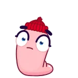 😮 蠕虫, 卡通, 贴纸, 搞笑, 可爱 telegram sticker