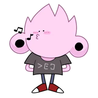 😗 cartoon, pink, character, animation, cute telegram sticker