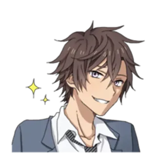 😁 anime, manga, character, smirk, male, cartoon telegram sticker
