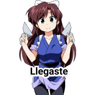 🙂 Llegaste anime, girl, welcome, female, greeting telegram sticker