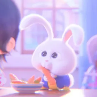 🐰 Snowball The Secret Life of Pets bunny, rabbit, white, carrot, cute, animal whatsapp sticker