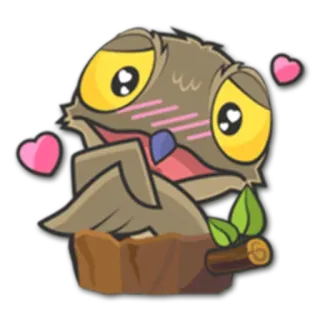 😍 desenho animado, coruja, fofo, amor, coração, adesivo whatsapp sticker